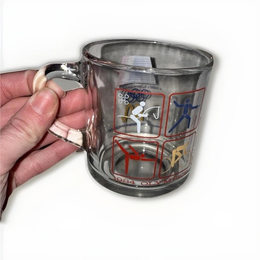 Vintage 1984 McDonald's Los Angeles Olympic Games Glass Mug Souvenir LA84 - Picture 3 of 5